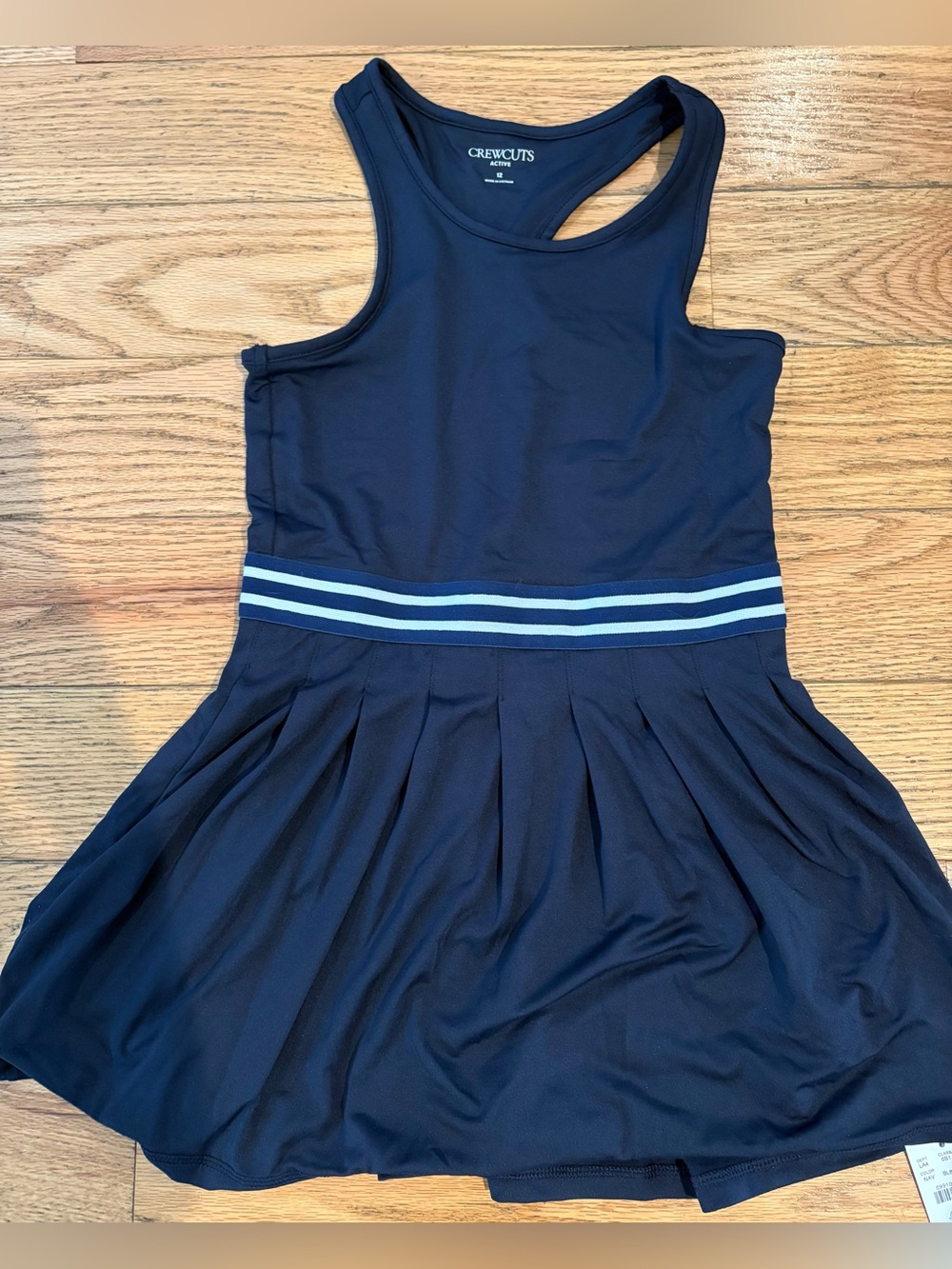 Crew Cuts J Crew Girls' Pleated Dress In Performance Jersey Navy Blue Size 12NWT